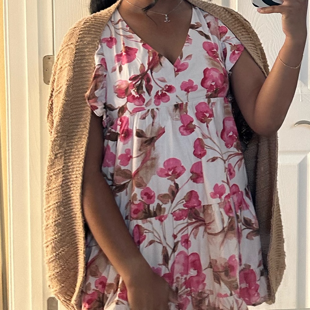 Flutter Sleeve Tiered Mini Dress - Picture 10 of 11